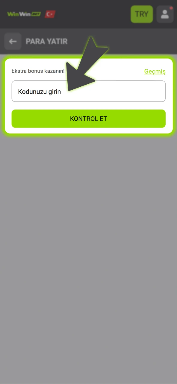 Mevcut promosyon kodunu resmi WinWin ödeme ekranındaki ilgili alana yazın.