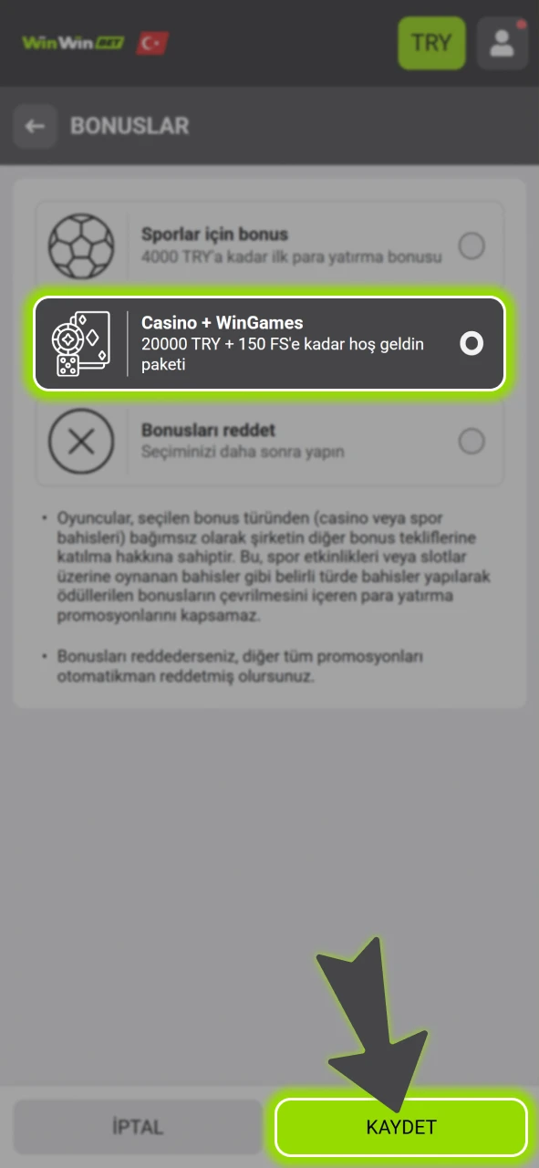 İlk yatırımınızla birlikte resmi WinWin hoş geldin bonusu avantajlarını yakalayın.