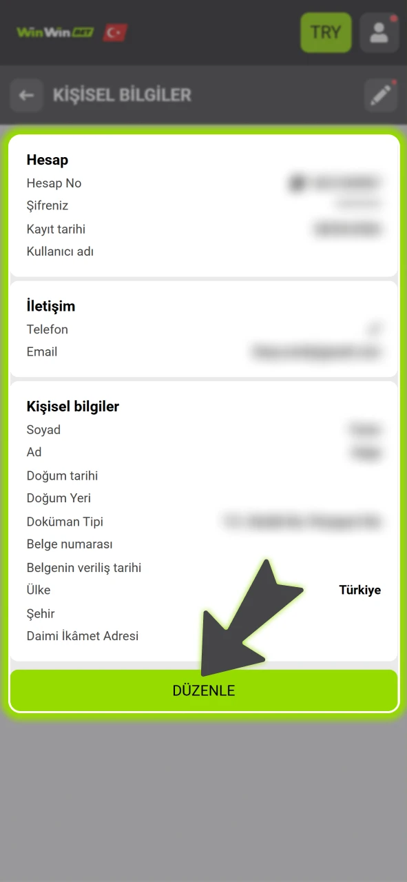 Kimlik bilgilerinizi doğrulayarak resmi WinWin hesabınızı güvenli hale hemen getirin.