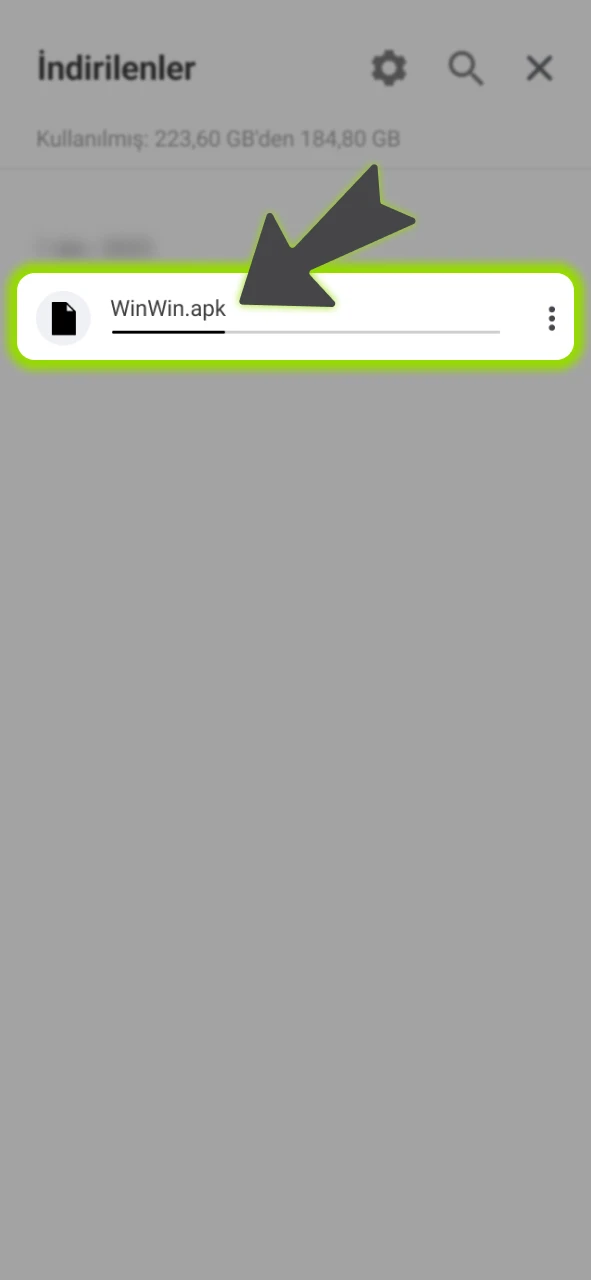 Otomatik olarak başlayan WinWin APK indirme işlemini resmi siteden takip edin.