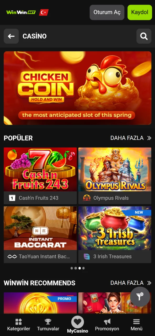 En popüler slot oyunlarına resmi WinWin casino bölümünden anında ulaşın.