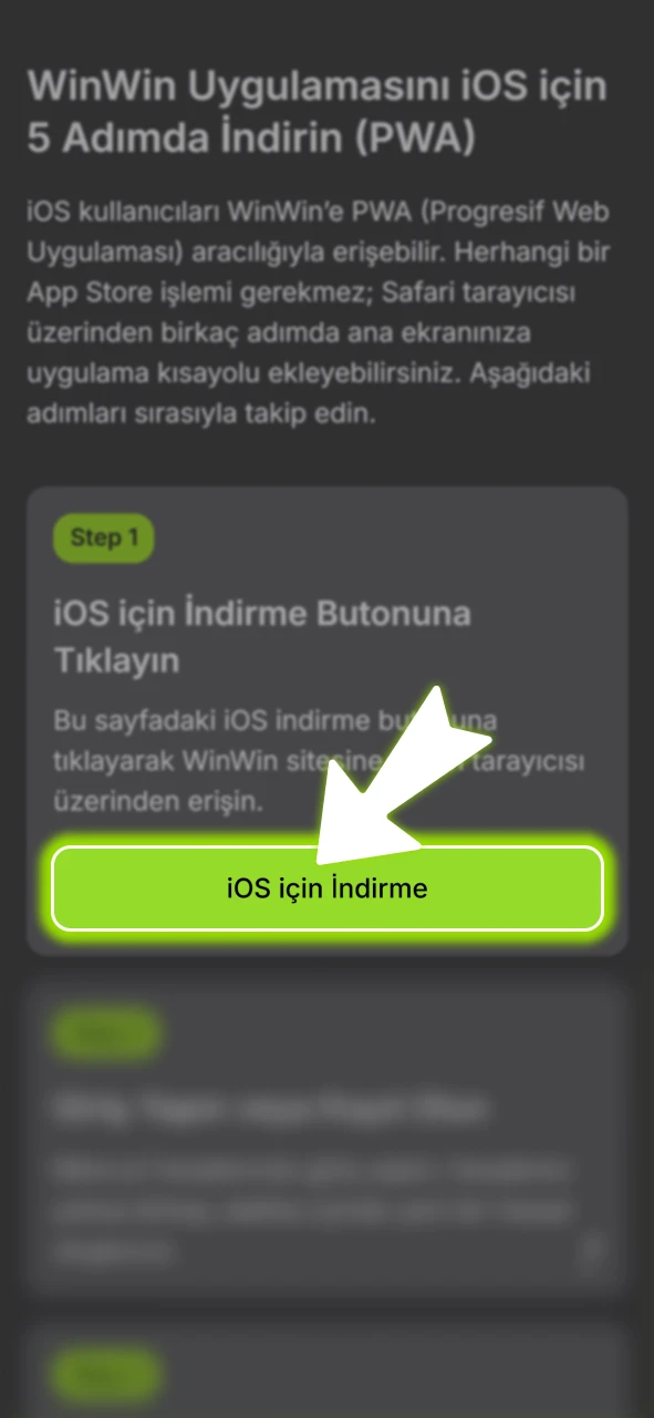 Safari üzerinden resmi WinWin sitesine gitmek için butona hemen tıklayın.