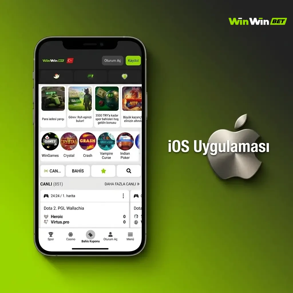 WinWin iOS PWA kurulumu: Safari ile ana ekrana ekleme adımları, iPhone ve iPad uyumlu mobil uygulama erişimi.